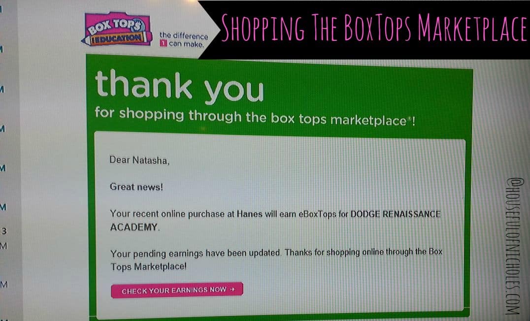Box Tops Marketplace Email