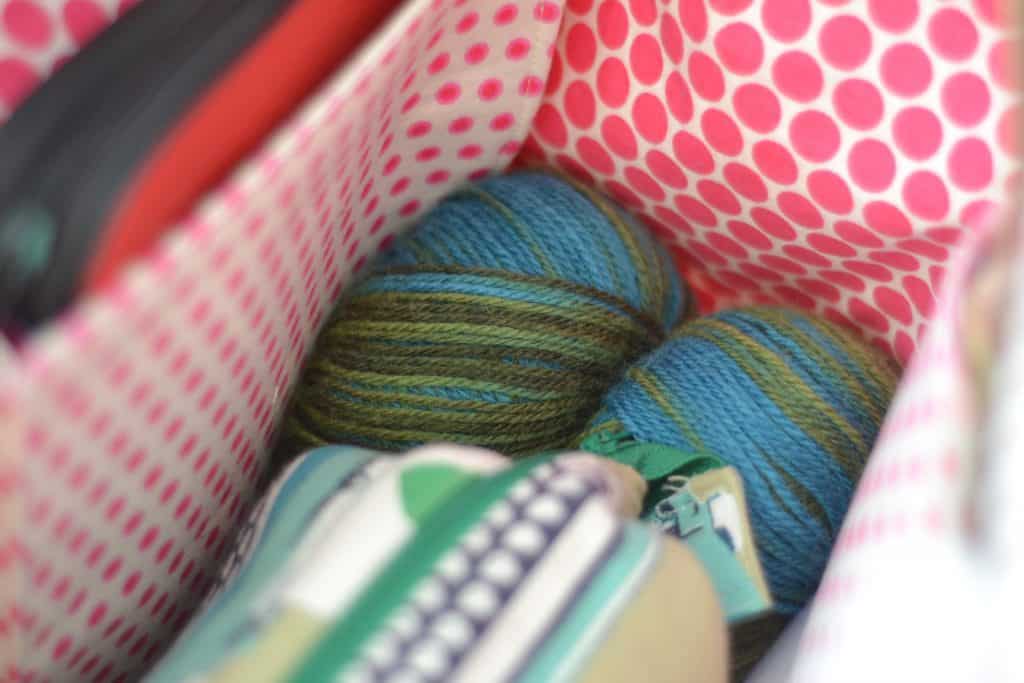 Maker's Tote by Noodlehead is the perfect pattern for those who want to knit or craft on the go. It can also double as a weekender! 