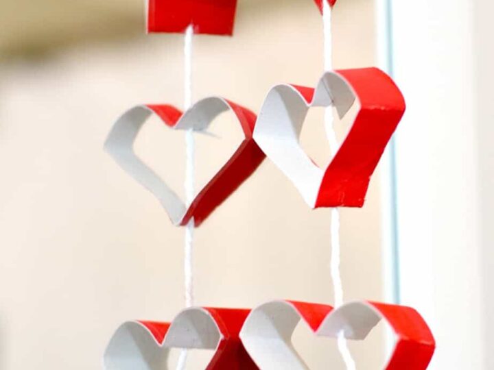 Toilet Tissue Roll Heart Garland
