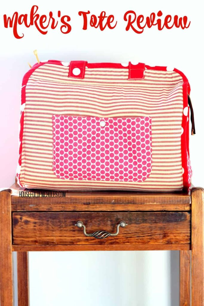 Maker's Tote by Noodlehead is the perfect pattern for those who want to knit or craft on the go. It can also double as a weekender! 