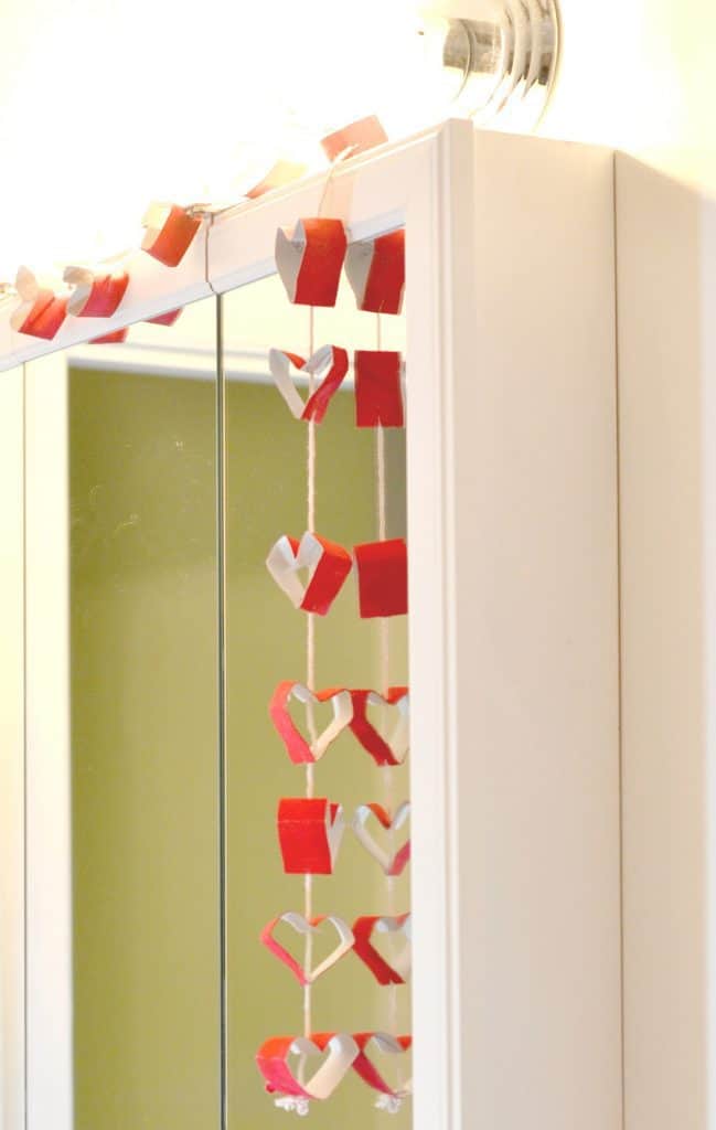 Toilet Tissue Roll Heart Garland