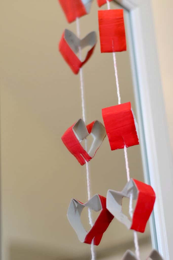 Toilet Tissue Roll Heart Garland