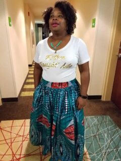 Ankara skirt and t-shirt