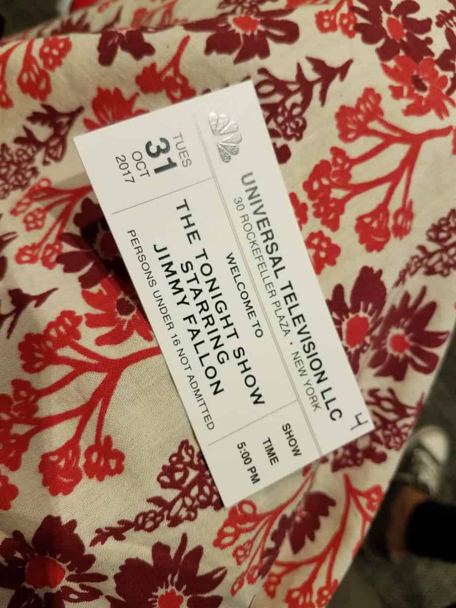Jimmy Fallon Taping Ticket 