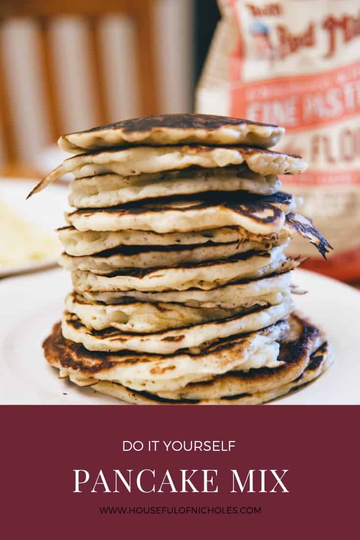 Have pancakes whenever you want with this homemade pancake mix. This mix serves up pancakes light and fluffy and perfect for Saturday morning breakfast. 
