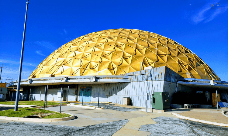 The Gold Dome, a geodesic dome in Oklahoma City, Oklahoma, is a landmark on Route 66. It was built in 1958 and is located at the intersection of NW 23rd Street and North Classen Boulevard.