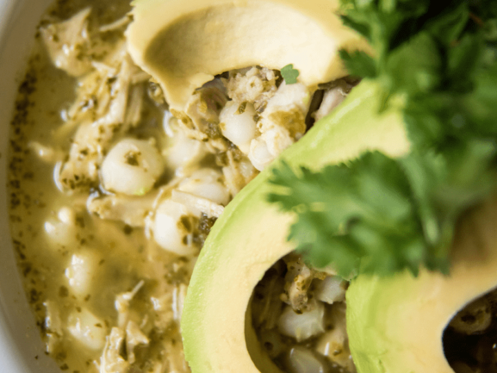Chicken Posole Verde - a quick but hearty soup for chicken lovers