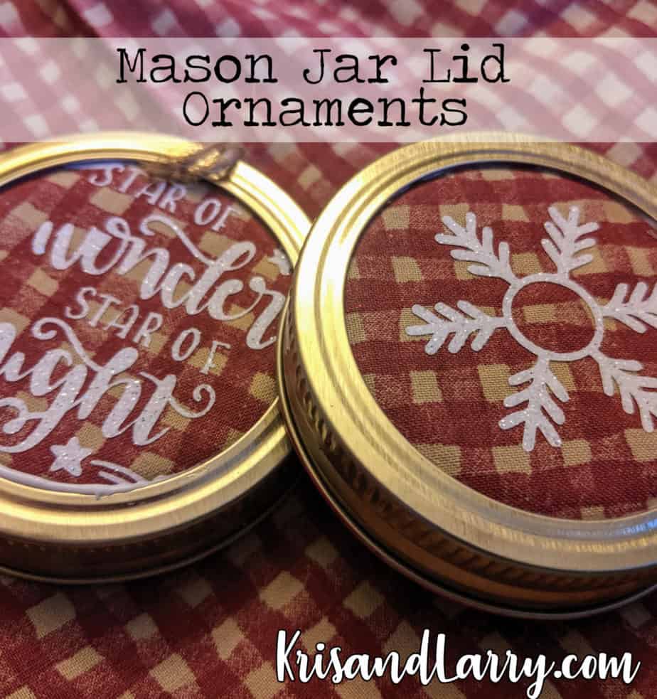 Homestead Blog Hop Feature - Mason Jar Lid Ornaments by KrisandLarry.com