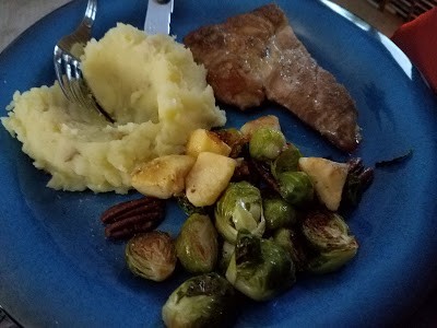 Hoemstead Blog Hop Feature - Oven Roasted Brussels Sprout with Apples and Pecans