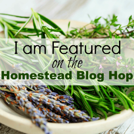 Homestead Blog Hop Featured Badge - Join us each Wednesday for crafts, DIYs, homesteading tips and recipes.