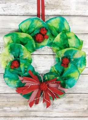 Homestead Blog Hop Feature - Easy Christmas Coffee Filter Wreath