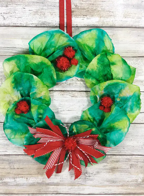 Homestead Blog Hop Feature - Easy Christmas Coffee Filter Wreath Craft for Kids